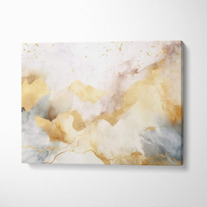 Abstract digital canvas art with gold, beige, and gray tones in fluid pattern wall art.