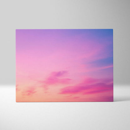 Pastel sky horizon canvas wall art in pink lavender peach blue gradients