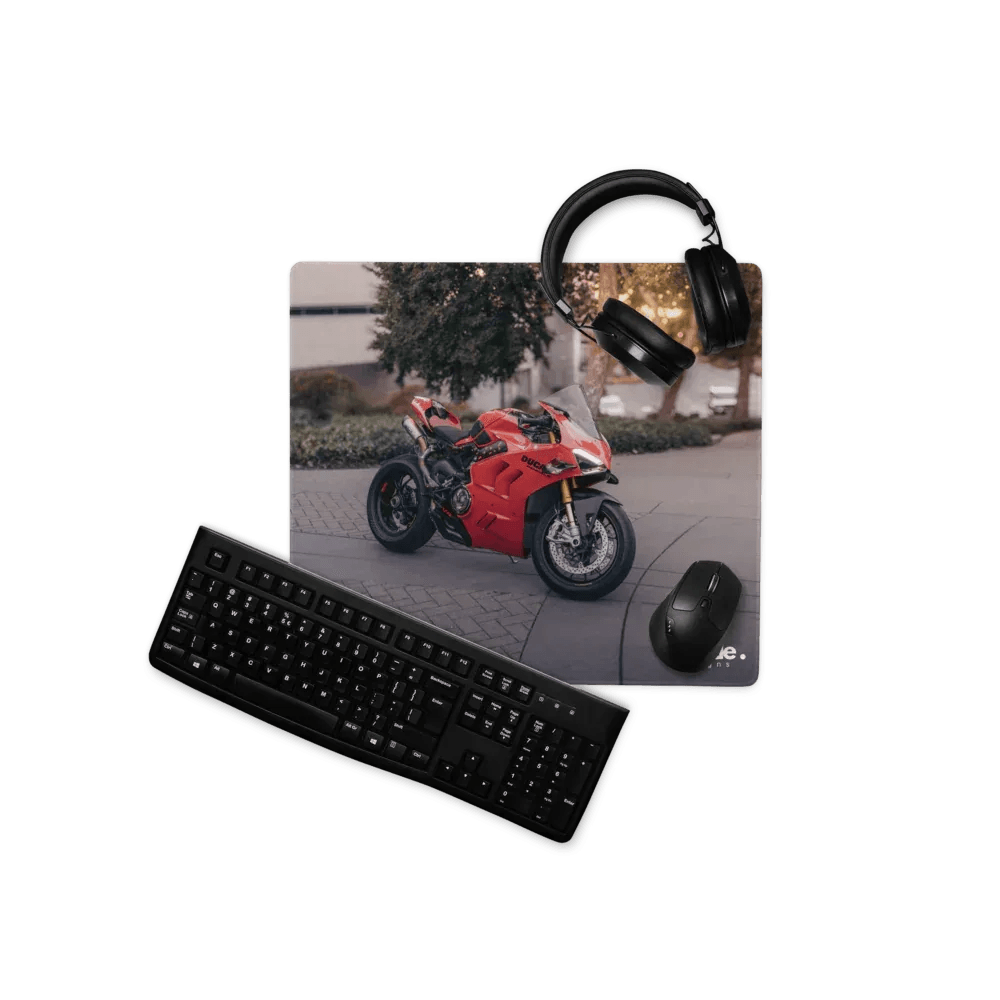 Black matte finish keyboard on ducati panigale v4s large gaming mouse pad with extended qwerty layout