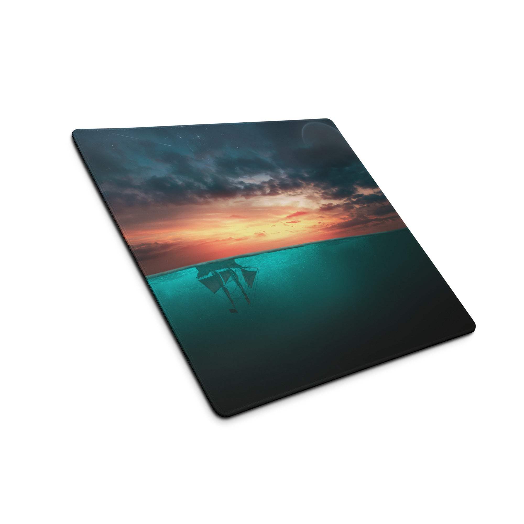 Epic Ocean Sunset underwater silhouette gaming mouse pad