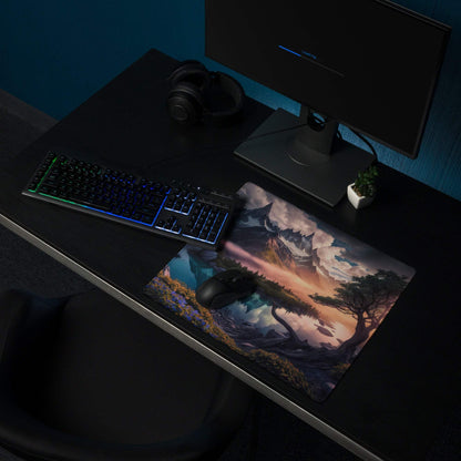 Epic Mountain Landscape Gaming Mouse Pad with Non-Slip Base