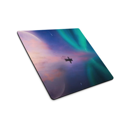 Dreamy Aurora large gaming mouse pad with aurora borealis design