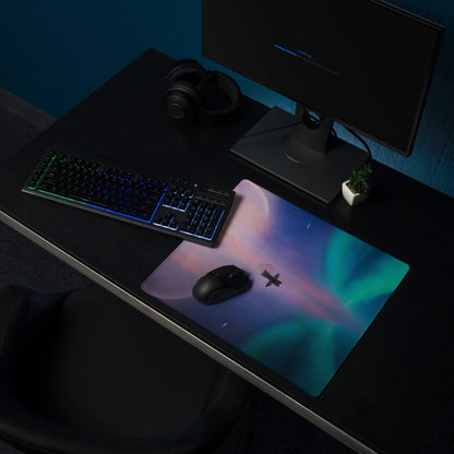 Dreamy Aurora gaming mouse pad with vibrant aurora borealis design