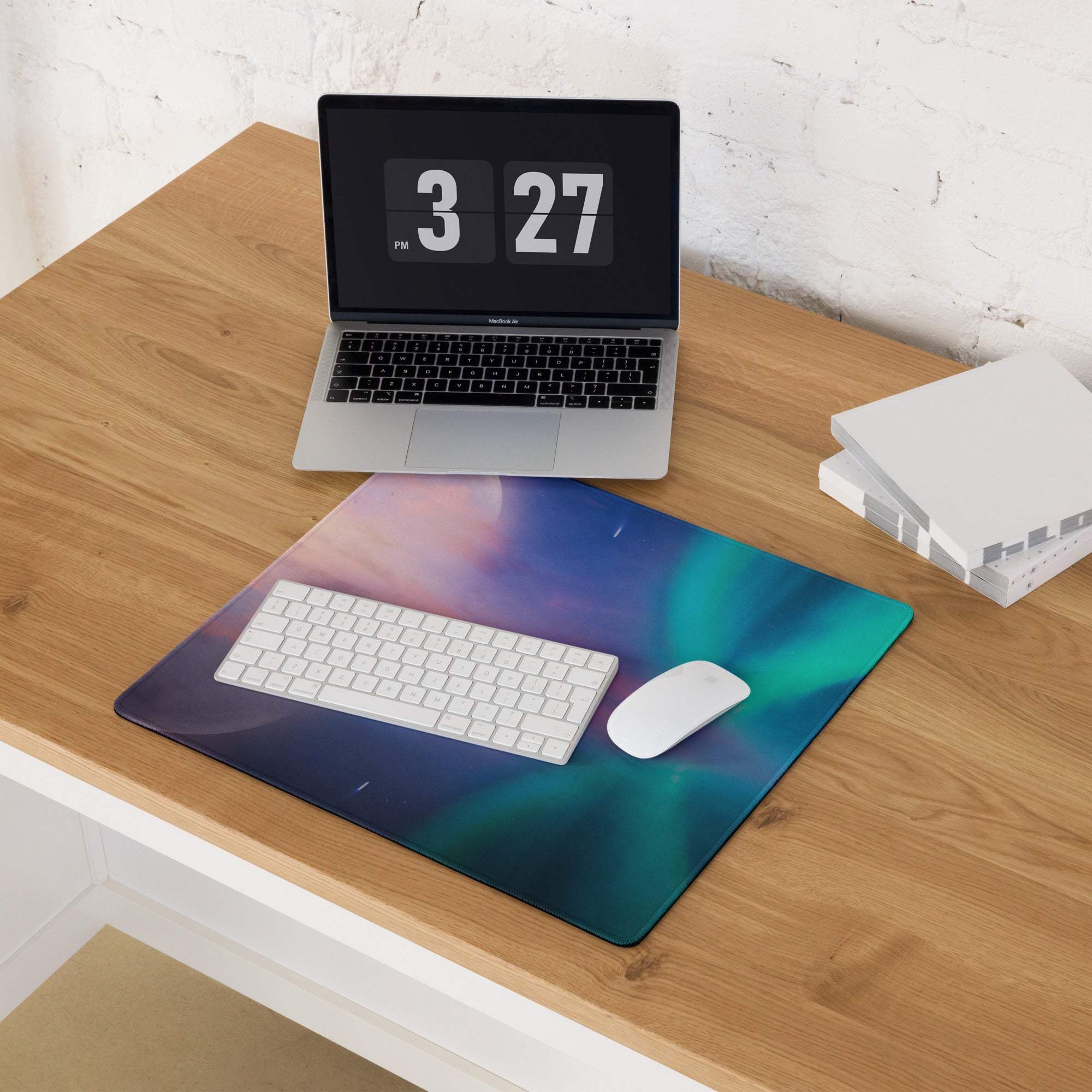 Dreamy Aurora gaming mouse pad with vibrant aurora borealis design