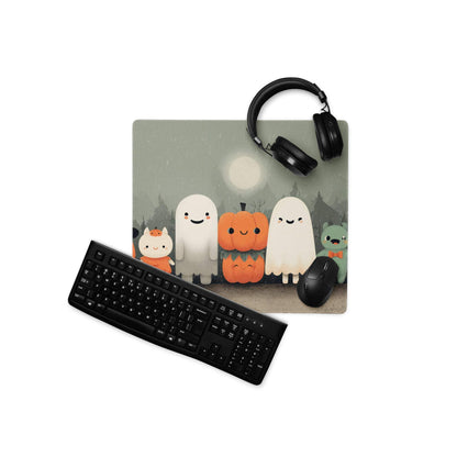 Whimsical Halloween Friends cute pumpkin ghosts gaming mouse pad