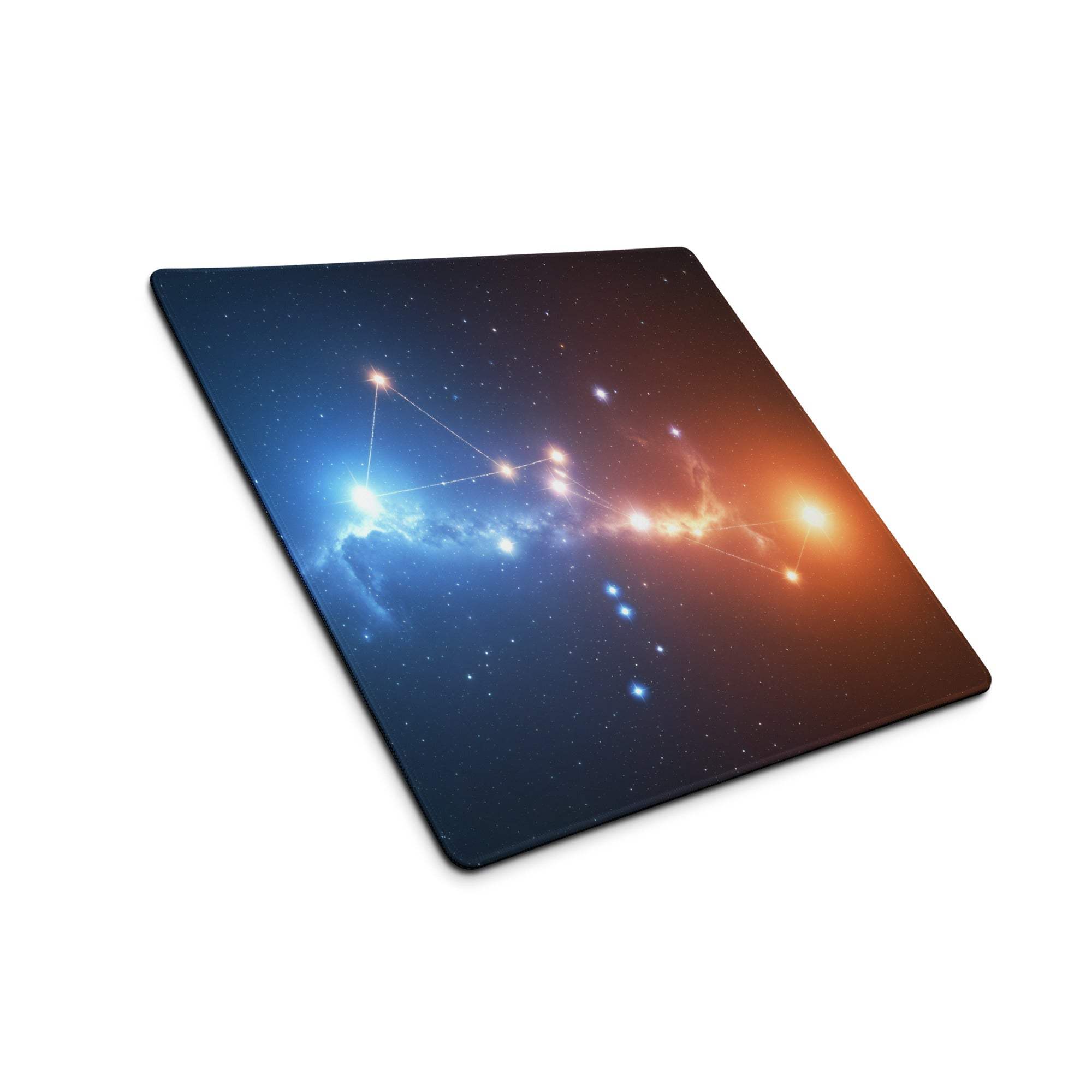 Cosmic Nebula blue orange gradient gaming mouse pad with cosmic design