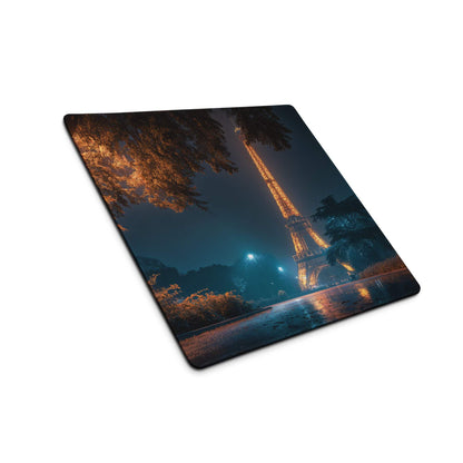 Epic Night Paris Eiffel Tower moody blue orange gaming mouse pad