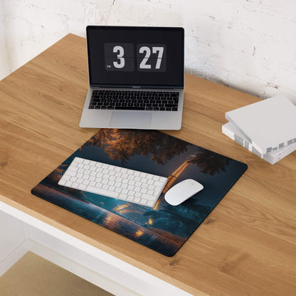 Epic Night Paris Eiffel Tower moody blue orange gaming mouse pad