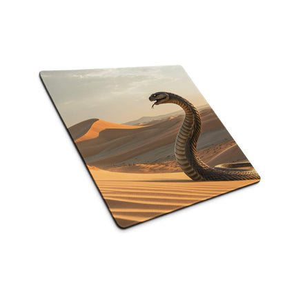 Square Epic Desert Cobra gaming mousepad with non-slip surface