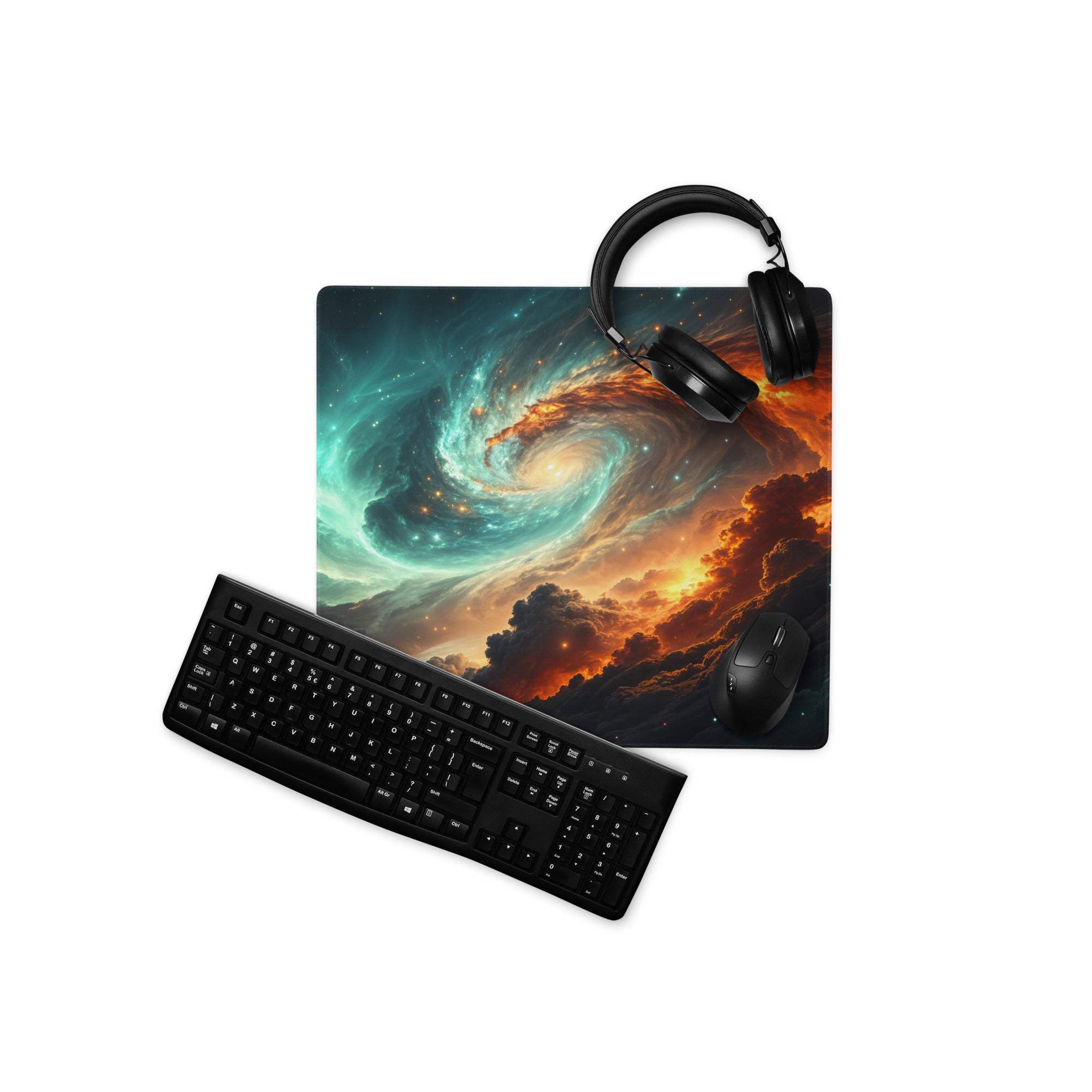 Epic Cosmic Swirl gaming mouse pad with cosmic nebula design