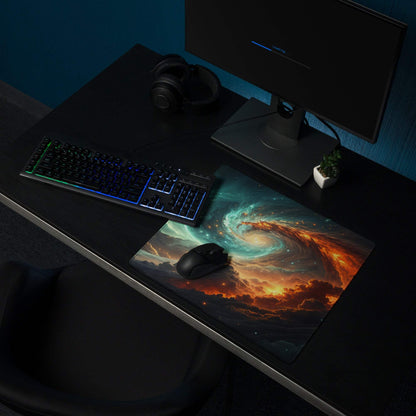 Epic Cosmic Swirl gaming mouse pad with cosmic nebula design