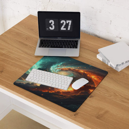 Epic Cosmic Swirl gaming mouse pad with galaxy design and non-slip base