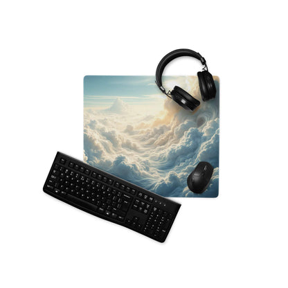 Celestial Sky dreamy blue cloudscape gaming mouse pad with non-slip base