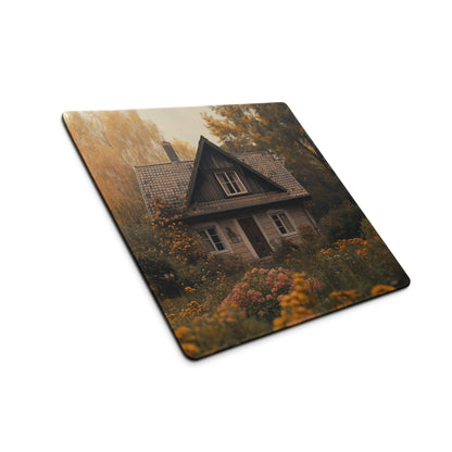 Cozy autumn cottage garden large gaming mouse pad with non-slip backing