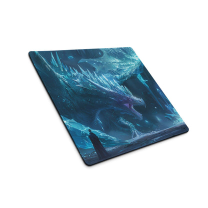 Epic Ice Dragon icy blue gaming mouse pad with non-slip backing