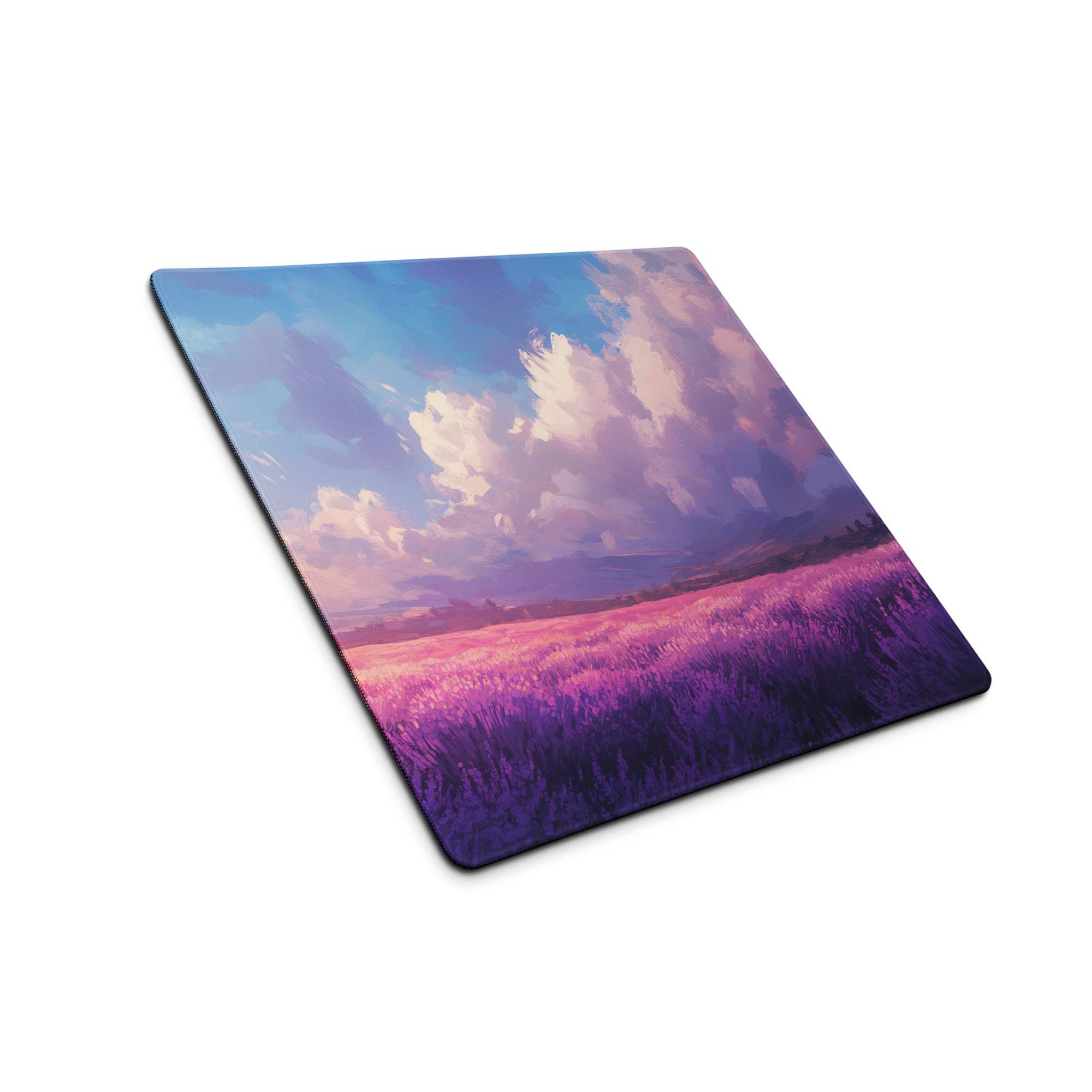 Purple lavender field sunset mousepad, large non-slip gaming pad