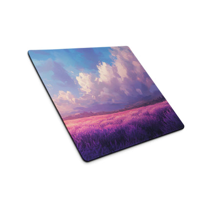 Purple lavender field sunset mousepad, large non-slip gaming pad