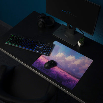 Pastel landscape large gaming mousepad with lavender fields sunset