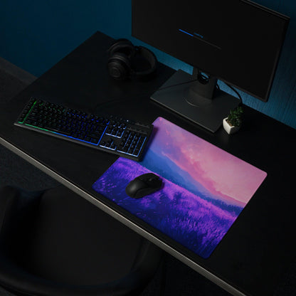 Dreamy purple sunset landscape large gaming mouse pad with non-slip base