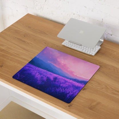 Dreamy purple sunset landscape large gaming mouse pad with non-slip base