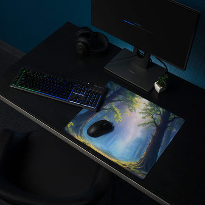 Epic Forest Dawn large gaming mousepad with smooth surface and non-slip backing