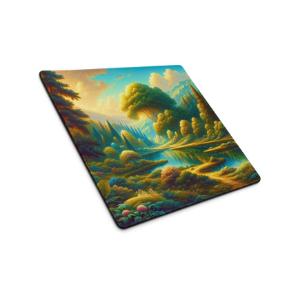Epic Forest Landscape large gaming mouse pad with vibrant trees and lake