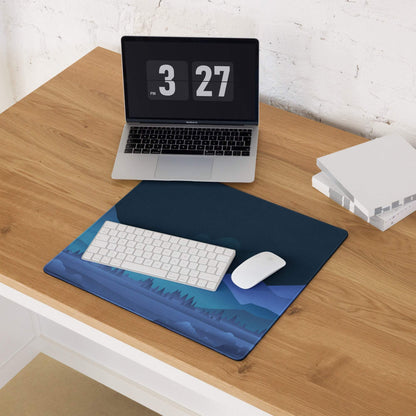 Blue Night Mountain Landscape Gaming Mouse Pad with Non-Slip Base