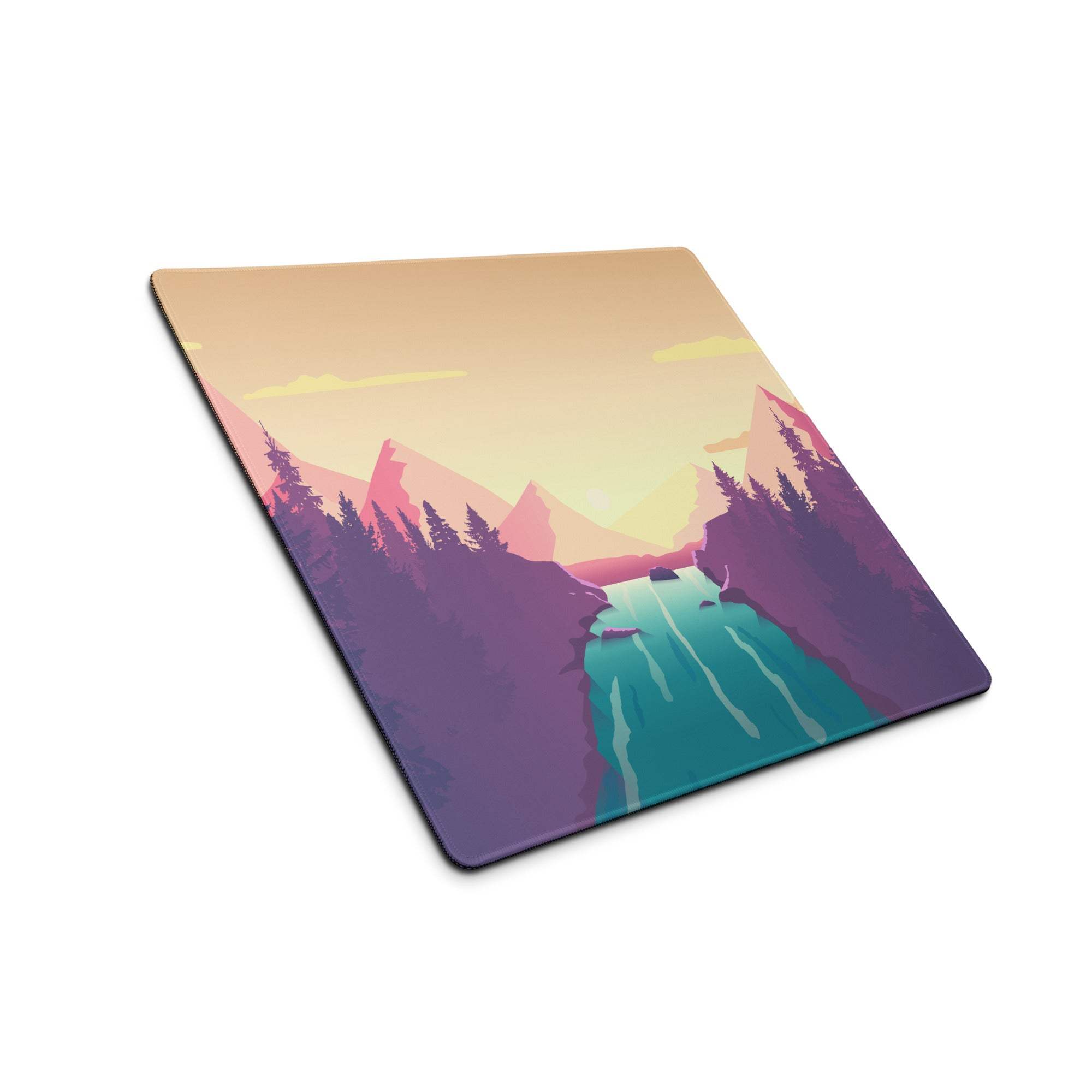 Vibrant sunset mountain landscape extended gaming mouse pad