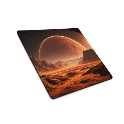 Cinematic fiery orange Martian landscape gaming mouse pad
