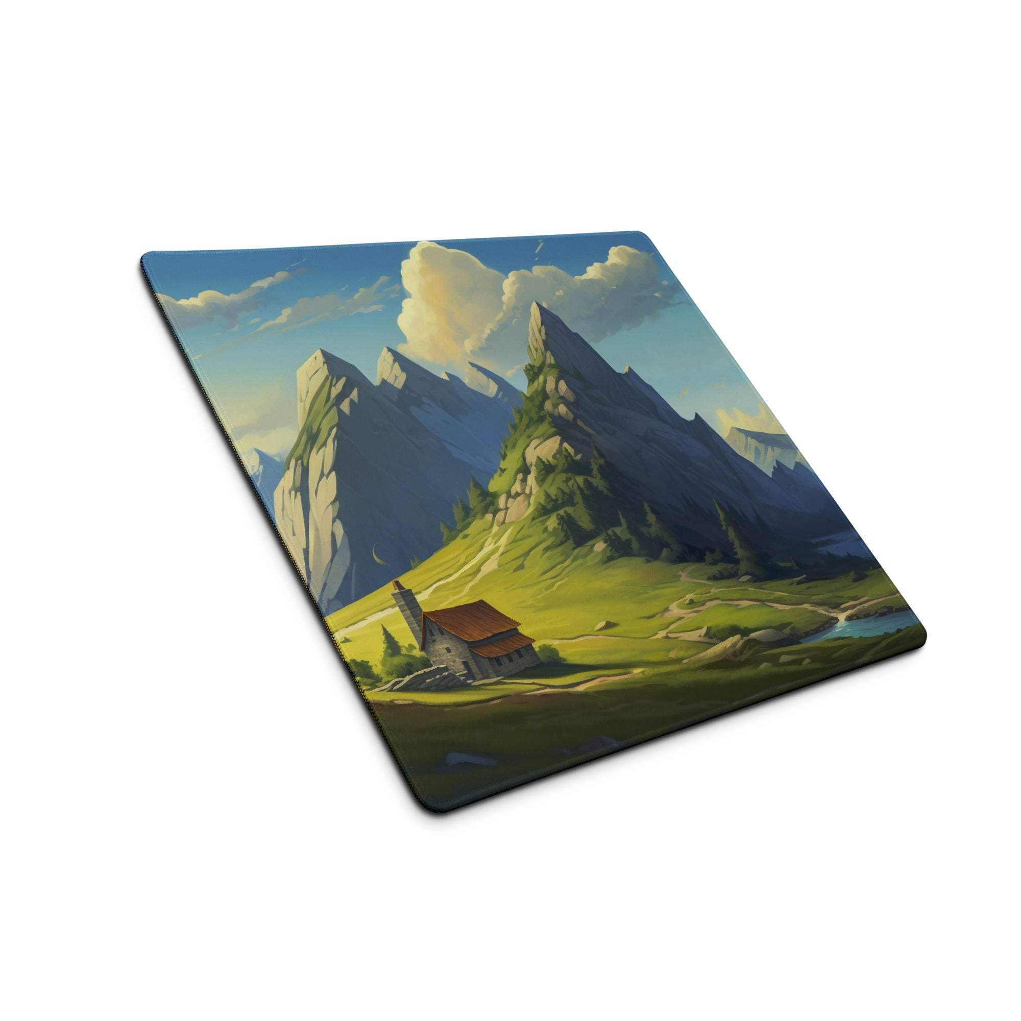 Epic Mountain Landscape Gaming Mouse Pad with Vibrant Alpine Scene