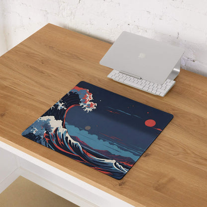 Epic Ocean Wave Art mousepad with Hokusai Great Wave design