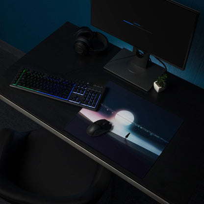 Cinematic night sky gaming mouse pad with large non-slip surface