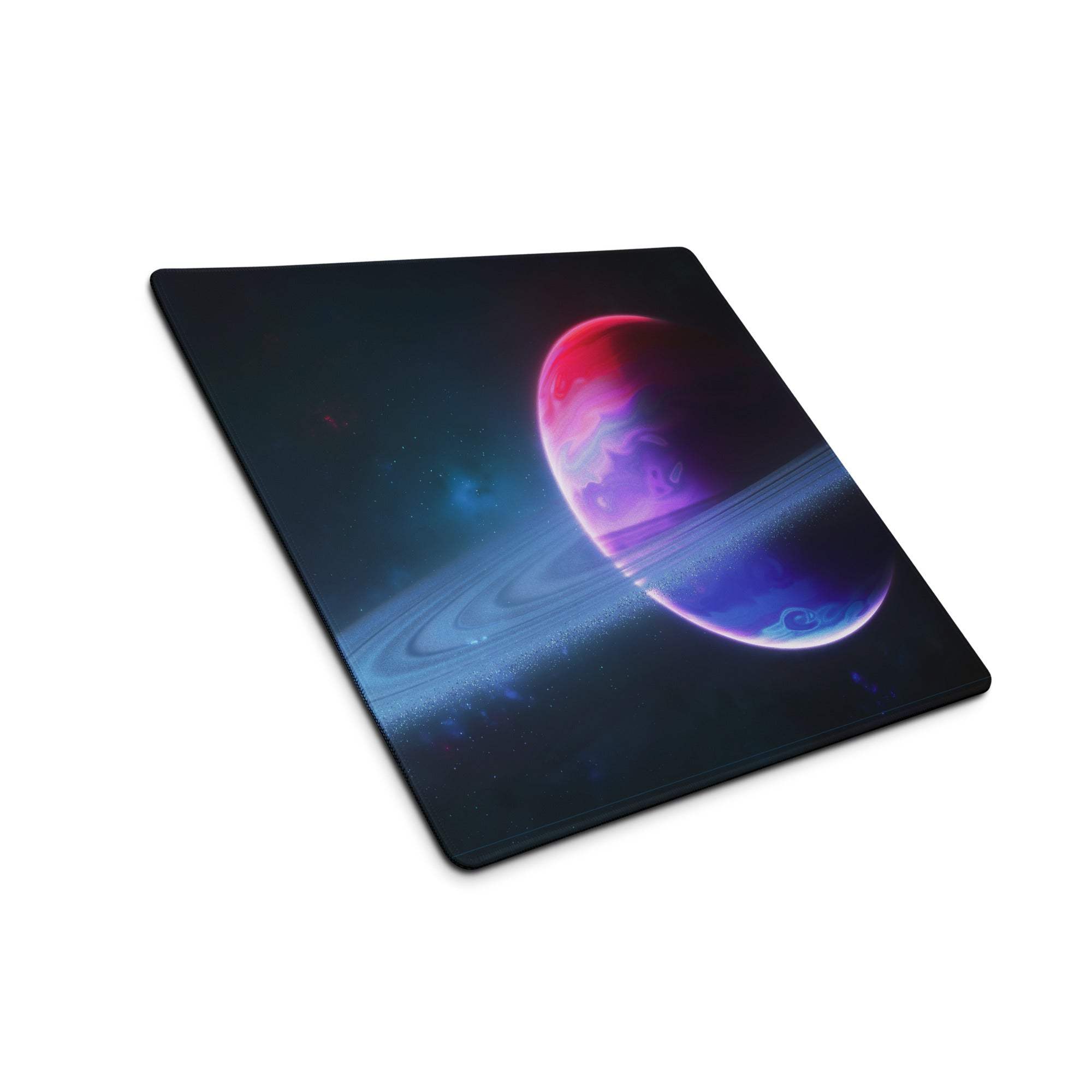 Cosmic Galaxy large gaming mouse pad with pink purple planet design