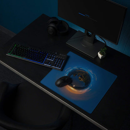Blue cosmic earth aurora gaming mouse pad deep ocean large non-slip