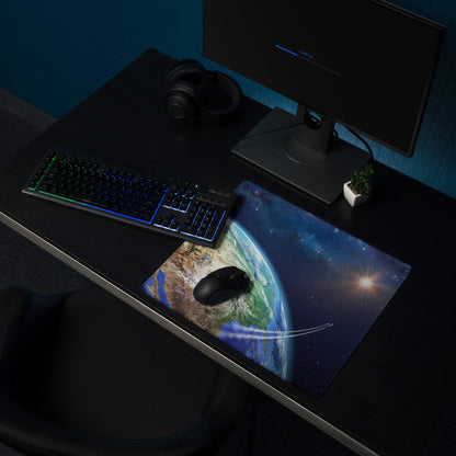 Stellar Earth from space gaming mouse pad, ultra large, non-slip backing