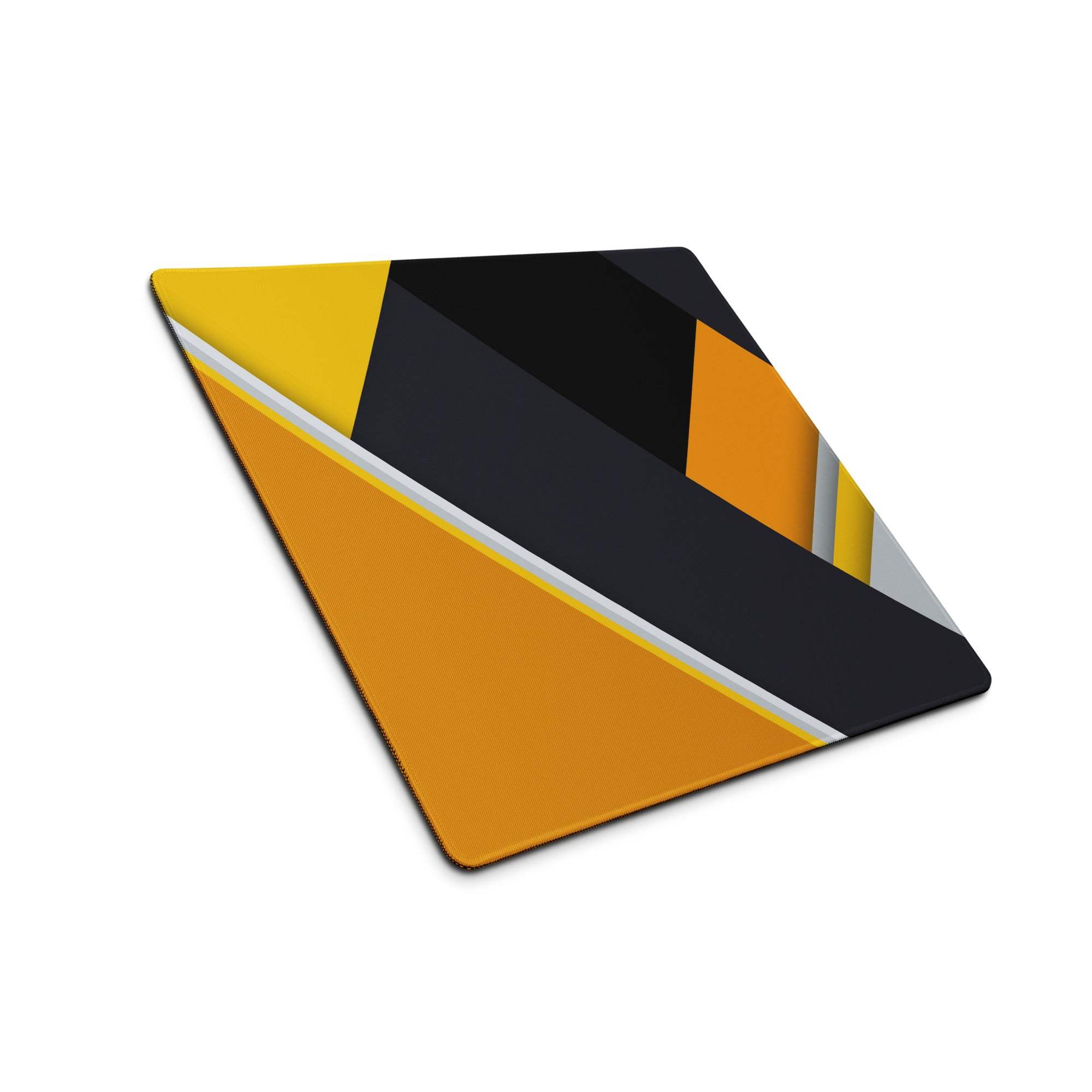 Geometric bold yellow black gray gaming mouse pad with triangles