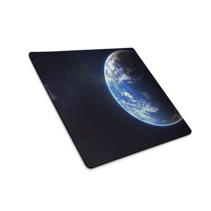 Black rectangular Epic Space Earth from space gaming mouse pad