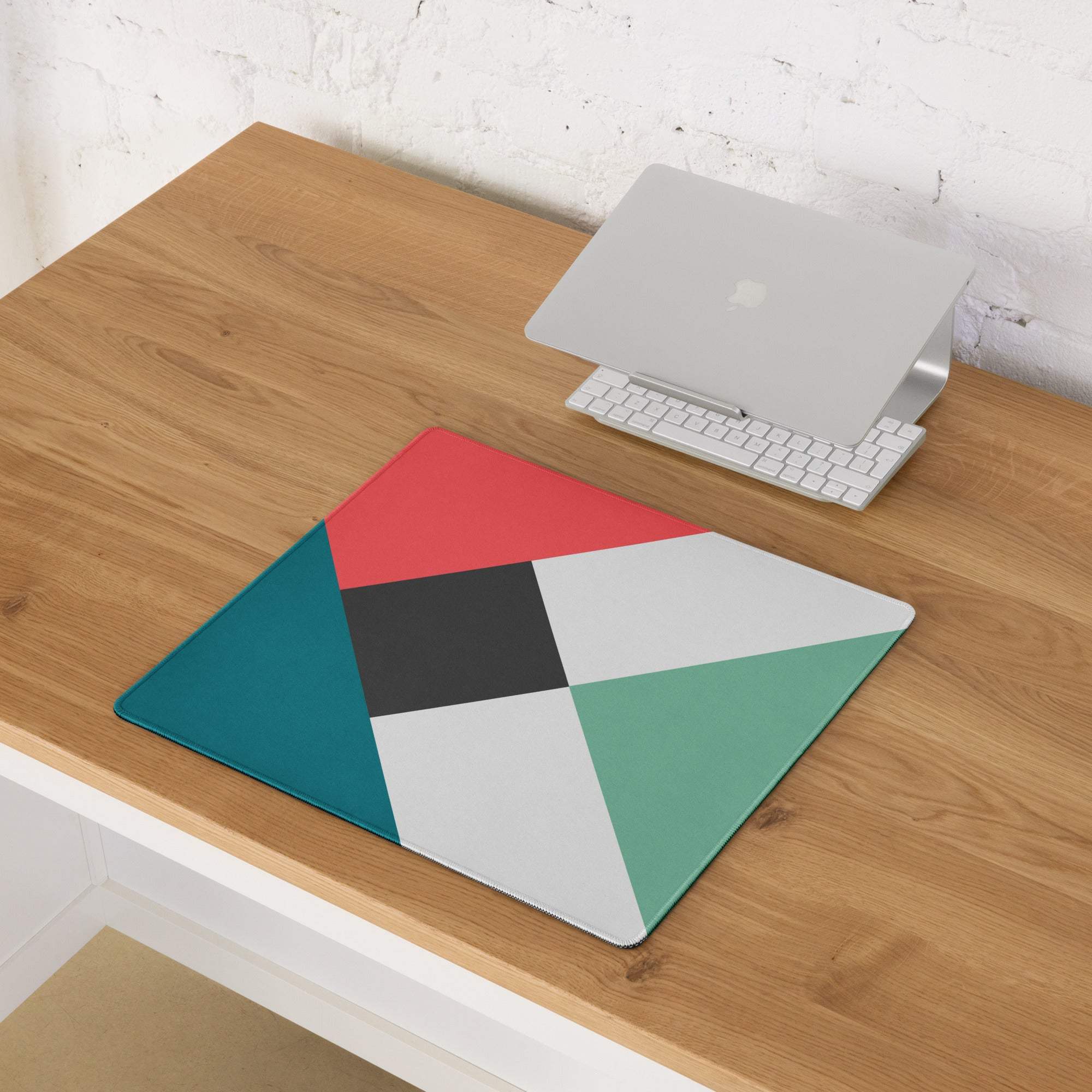 Geometric red teal black white mint laptop sleeve
