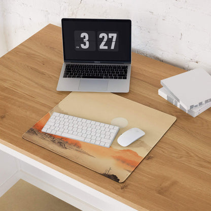 Premium warm autumn landscape gaming mouse pad large size sunset design
