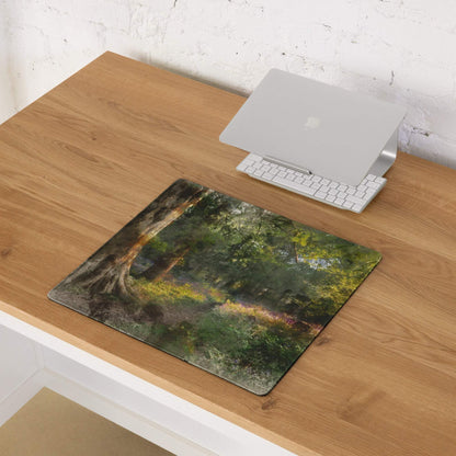 Artistic forest landscape large non-slip textured gaming mouse pad