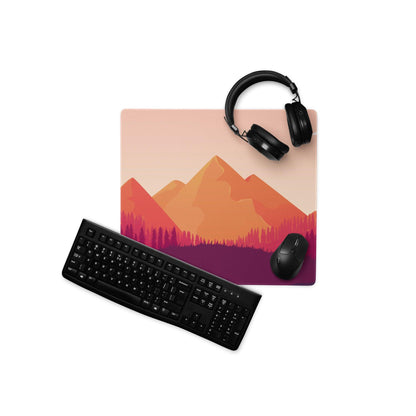 Sunset Mountain gradient gaming mouse pad with non-slip backing