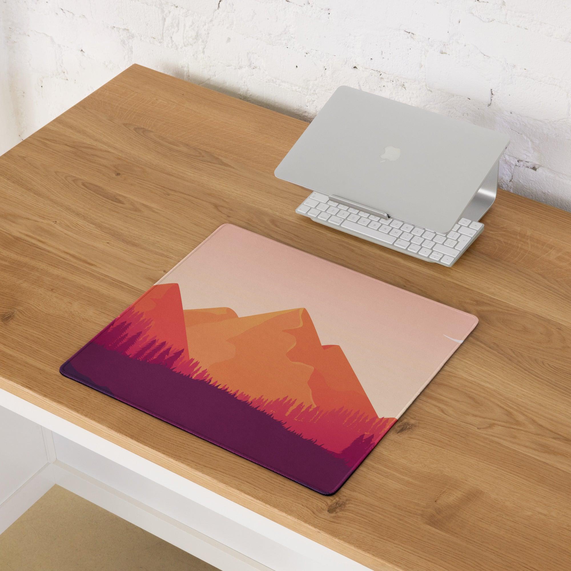Sunset mountain gradient laptop sleeve in orange pink purple shades
