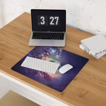 Large cosmic galaxy mouse pad with nebula and planet design