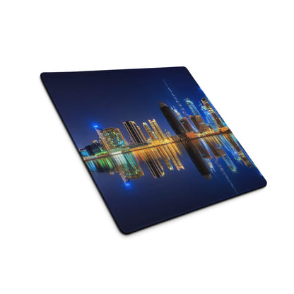 Sleek cityscape night glow large non-slip gaming mouse pad for Dota CSGO
