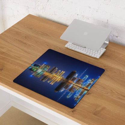 Sleek cityscape night glow large non-slip gaming mouse pad for Dota CSGO PC setups