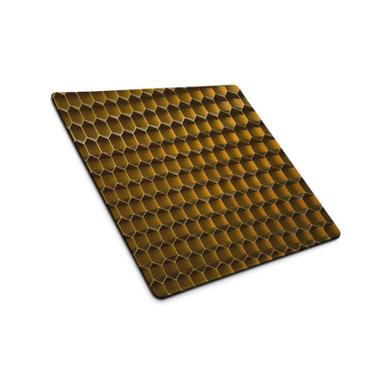 Golden honeycomb textured gaming mouse pad with non-slip base