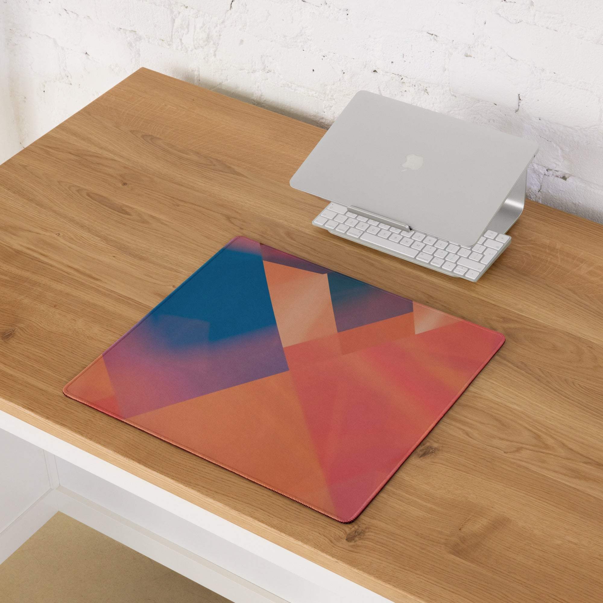Geometric abstract colorful gaming mouse pad with large non-slip surface