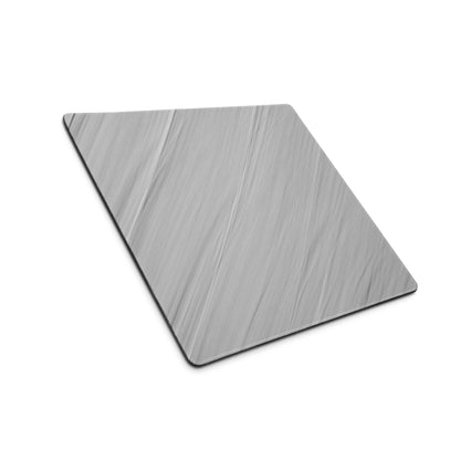 Gray marble large gaming mouse pad with non-slip base and stitched edges