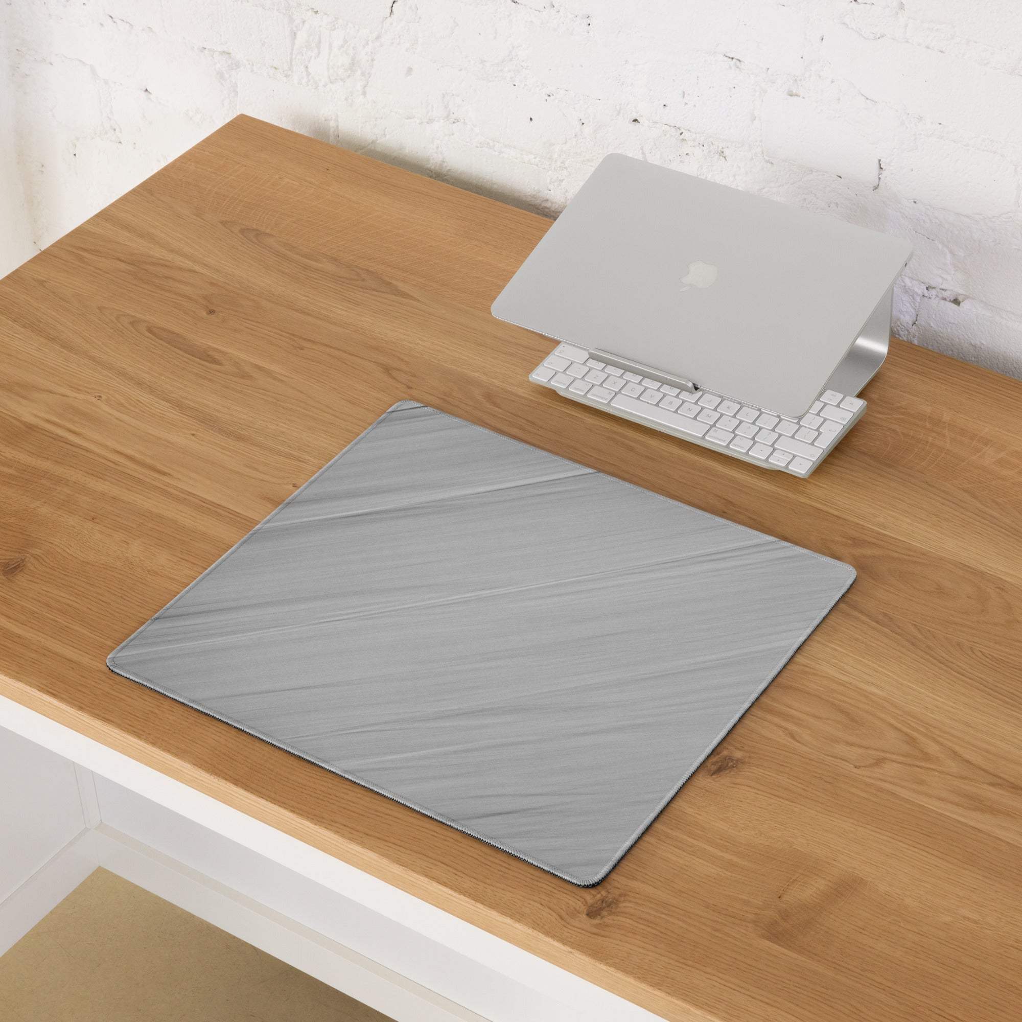Gray textured back of Brushed Aluminum large gaming mouse pad