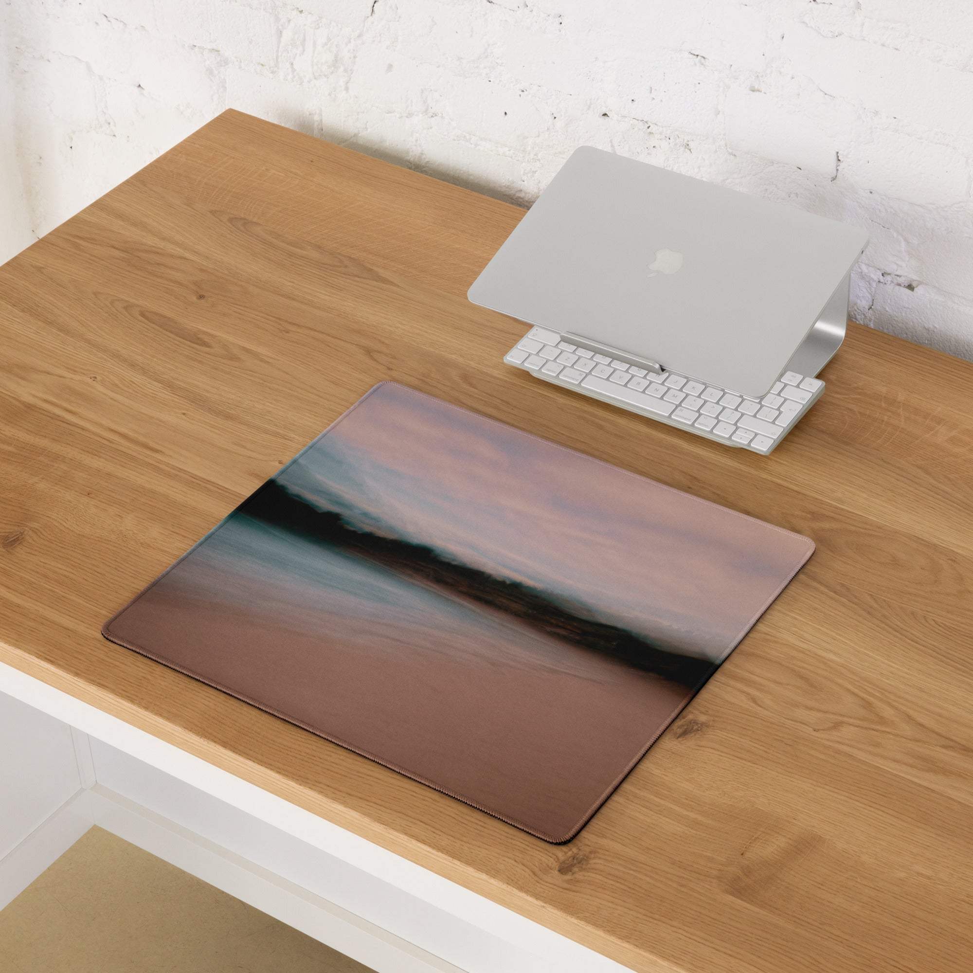 Serene Sunset gradient pink orange brown gaming mouse pad desk mat